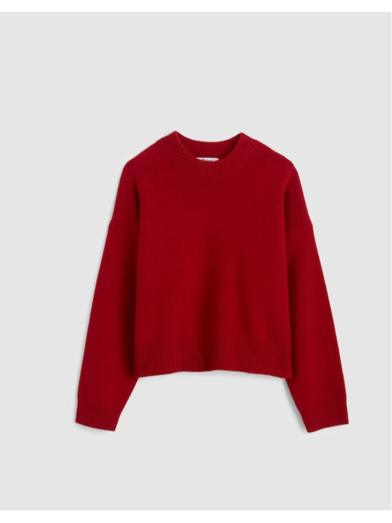 Nwt Madewell Softwool Boxy Crewneck Sweater In Red Size Small